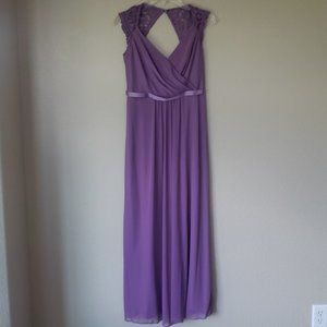 Chiffon and lace sleeveless maxi - pastel lavender